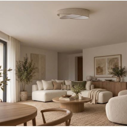 BRILAGI - LED dæmpbar loftlampe VELVET TWIST LED/36W/230V 3000-6000K Ø 65 cm Wi-Fi Tuya Beacon beige + fjernbetjening