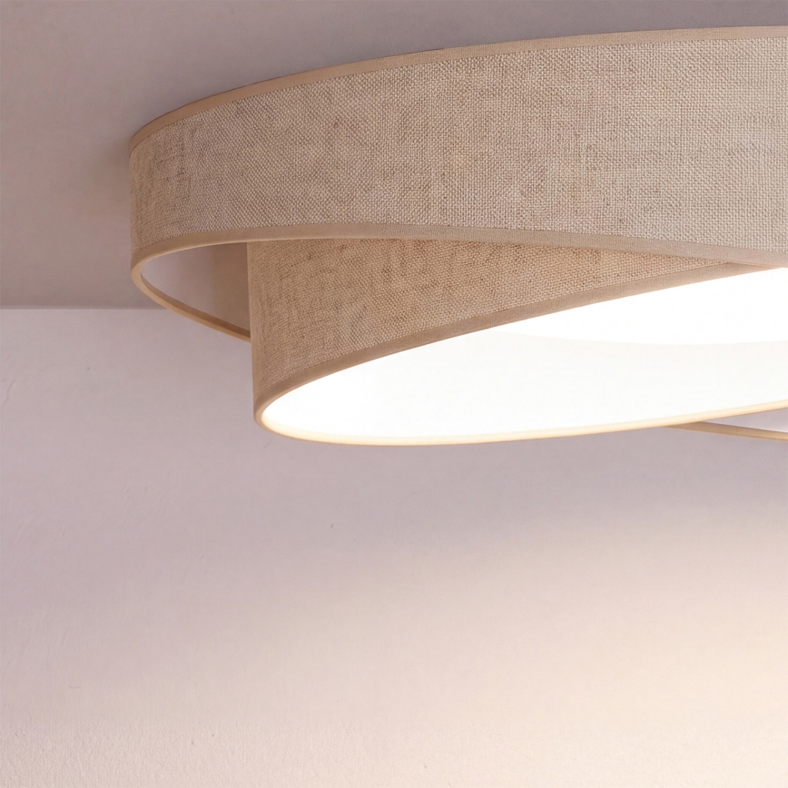 BRILAGI - LED dæmpbar loftlampe VELVET TWIST LED/36W/230V 3000-6000K Ø 65 cm Wi-Fi Tuya Beacon beige + fjernbetjening