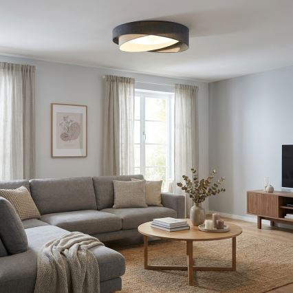 BRILAGI - LED dæmpbar loftlampe VELVET TWIST LED/36W/230V 3000-6000K Ø 65 cm Wi-Fi Tuya Beacon grå/creme + fjernbetjening