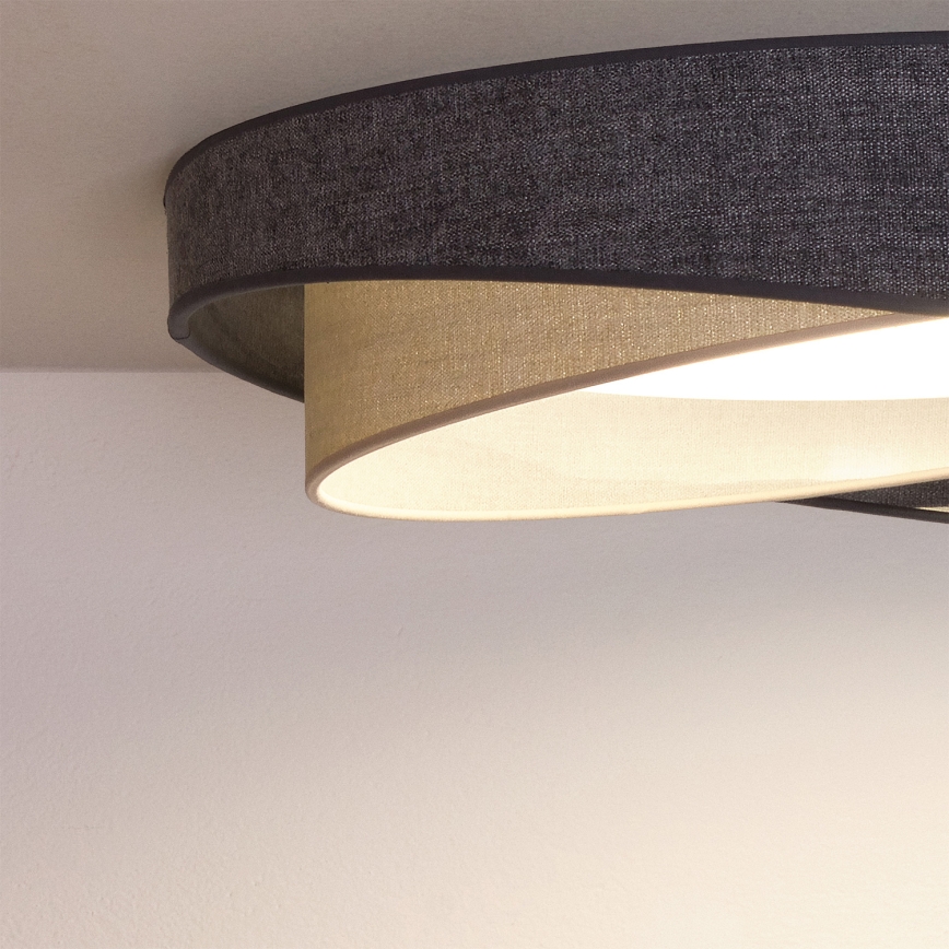 BRILAGI - LED dæmpbar loftlampe VELVET TWIST LED/36W/230V 3000-6000K Ø 65 cm Wi-Fi Tuya Beacon grå/creme + fjernbetjening