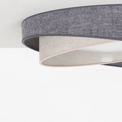 BRILAGI - LED dæmpbar loftlampe VELVET TWIST LED/36W/230V 3000-6000K Ø 65 cm Wi-Fi Tuya Beacon grå/creme + fjernbetjening