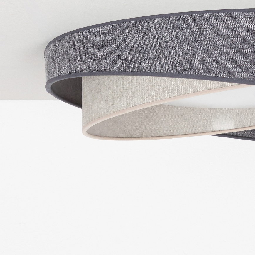 BRILAGI - LED dæmpbar loftlampe VELVET TWIST LED/36W/230V 3000-6000K Ø 65 cm Wi-Fi Tuya Beacon grå/creme + fjernbetjening