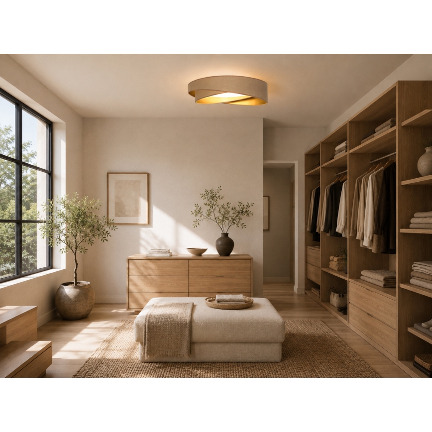 BRILAGI - LED dæmpbar loftlampe VELVET TWIST LED/36W/230V 3000-6000K Ø 65 cm Wi-Fi Tuya Beacon hvid/guld + fjernbetjening