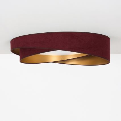 BRILAGI - LED Dæmpbar loftlampe VELVET TWIST LED/36W/230V 3000-6000K Ø 65 cm Wi-Fi Tuya Beacon vinrød/guld + fjernbetjening