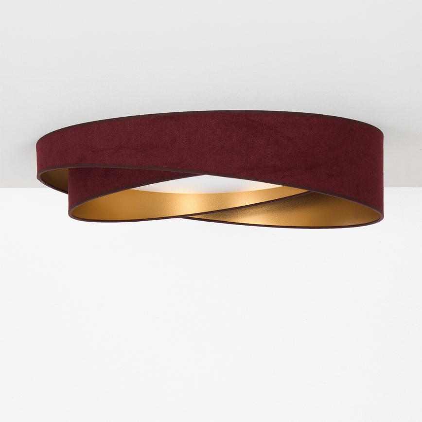 BRILAGI - LED Dæmpbar loftlampe VELVET TWIST LED/36W/230V 3000-6000K Ø 65 cm Wi-Fi Tuya Beacon vinrød/guld + fjernbetjening