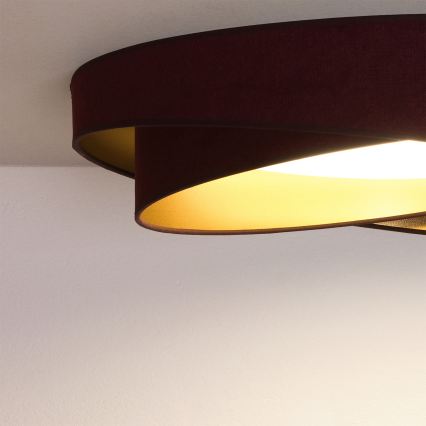 BRILAGI - LED Dæmpbar loftlampe VELVET TWIST LED/36W/230V 3000-6000K Ø 65 cm Wi-Fi Tuya Beacon vinrød/guld + fjernbetjening