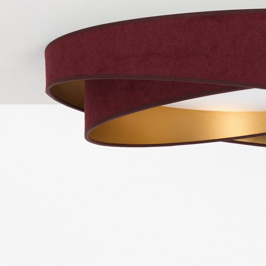 BRILAGI - LED Dæmpbar loftlampe VELVET TWIST LED/36W/230V 3000-6000K Ø 65 cm Wi-Fi Tuya Beacon vinrød/guld + fjernbetjening