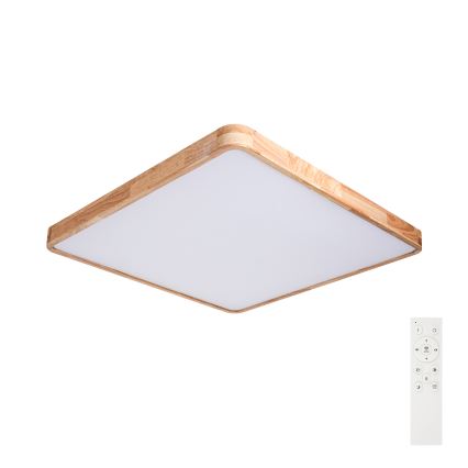 Brilagi - Dæmpbar LED-loftlampe WOODLINE SQUARE LED/100W/230V 3000-6000K eg 80x80 cm + fjernbetjening