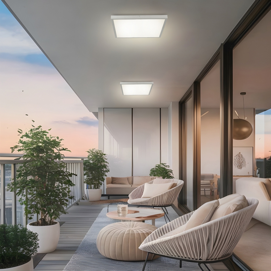 Brilagi - LED Dæmpbar badeværelsesloftlampe FRAME SMART LED/50W/230V 60x60 cm 3000-6000K IP44 sølv + fjernbetjening