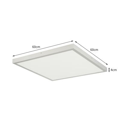 Brilagi - LED Dæmpbar badeværelsesloftlampe FRAME SMART LED/50W/230V 60x60 cm 3000-6000K IP44 sølv + fjernbetjening