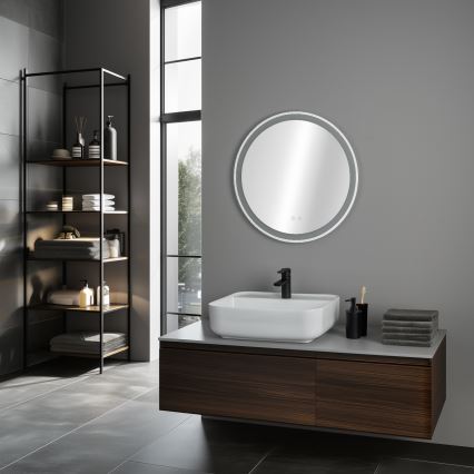 Brilagi - LED opvarmet badeværelsesspejl AVA ECO LED/11,5W/230V Ø 60 cm IP44 CRI 90 dæmpbar + CCT