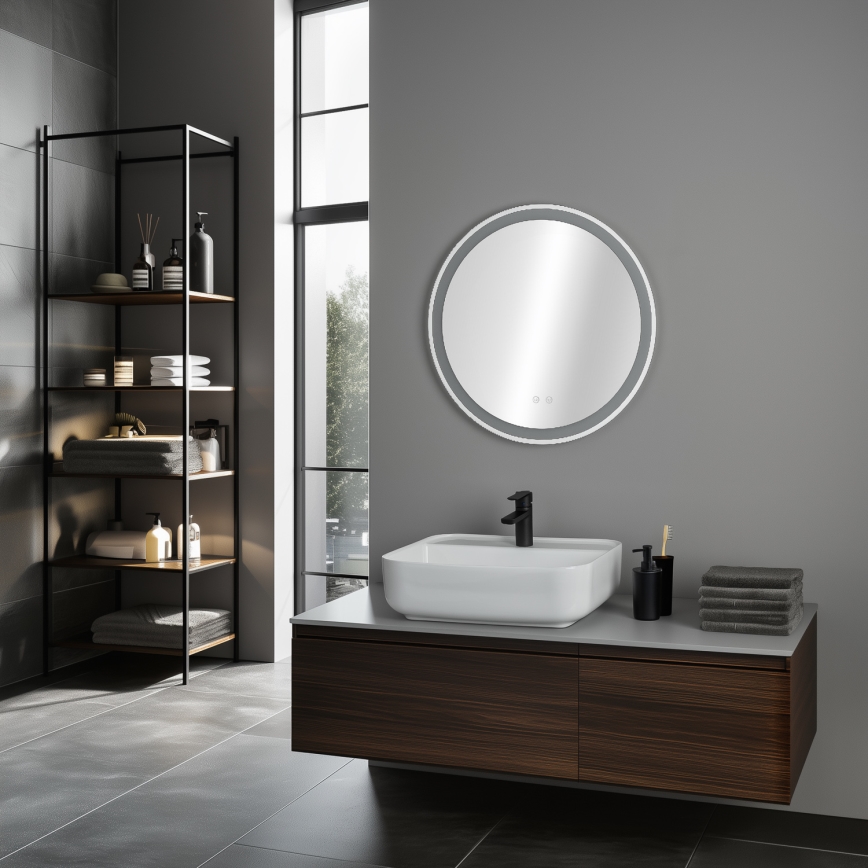 Brilagi - LED opvarmet badeværelsesspejl AVA ECO LED/11,5W/230V Ø 60 cm IP44 CRI 90 dæmpbar + CCT