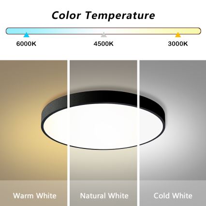 Brilagi - LED Dæmpbart Loftlampe POOL LED/60W/230V 3000-6000K Ø 60 cm sort + afstandsbetjening
