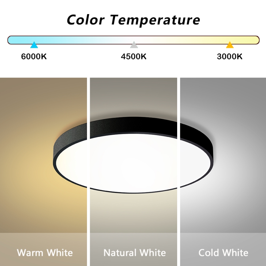 Brilagi - LED Dæmpbart Loftlampe POOL LED/60W/230V 3000-6000K Ø 60 cm sort + afstandsbetjening
