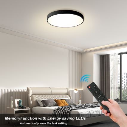 Brilagi - LED Dæmpbart Loftlampe POOL LED/60W/230V 3000-6000K Ø 60 cm sort + afstandsbetjening