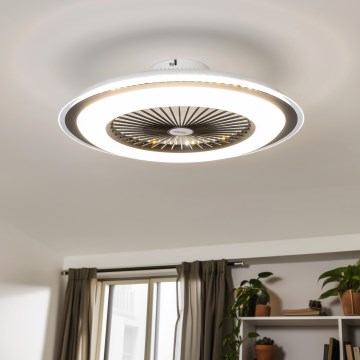 Brilagi - LED dæmpbart loftlys med ventilator RONDA LED/48W/230V 3000-6000K sort + fjernbetjening