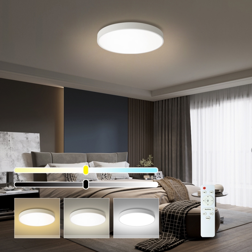 Brilagi - LED Dæmpbart loftlys POOL LED/60W/230V 3000-6000K Ø 60 cm hvid + fjernbetjening