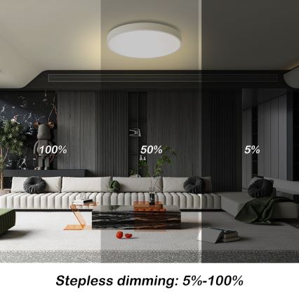 Brilagi - LED Dæmpbart loftlys POOL LED/60W/230V 3000-6000K Ø 60 cm hvid + fjernbetjening