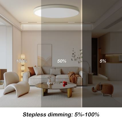 Brilagi - LED Dæmpbart Loftlampe POOL SMART LED/128W/230V 3000-6000K Ø 100 cm Wi-Fi Tuya Hvid + fjernbetjening
