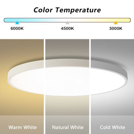 Brilagi - LED Dæmpbart Loftlampe POOL SMART LED/128W/230V 3000-6000K Ø 100 cm Wi-Fi Tuya Hvid + fjernbetjening