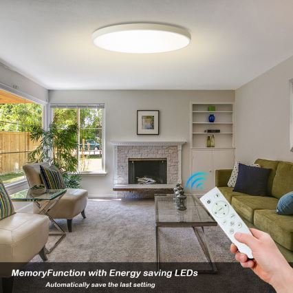 Brilagi - LED Dæmpbart Loftlampe POOL SMART LED/128W/230V 3000-6000K Ø 100 cm Wi-Fi Tuya Hvid + fjernbetjening