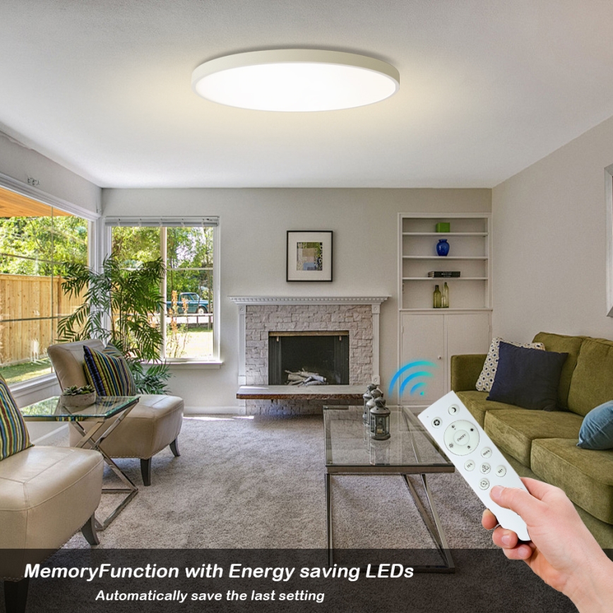 Brilagi - LED Dæmpbart Loftlampe POOL SMART LED/128W/230V 3000-6000K Ø 100 cm Wi-Fi Tuya Hvid + fjernbetjening