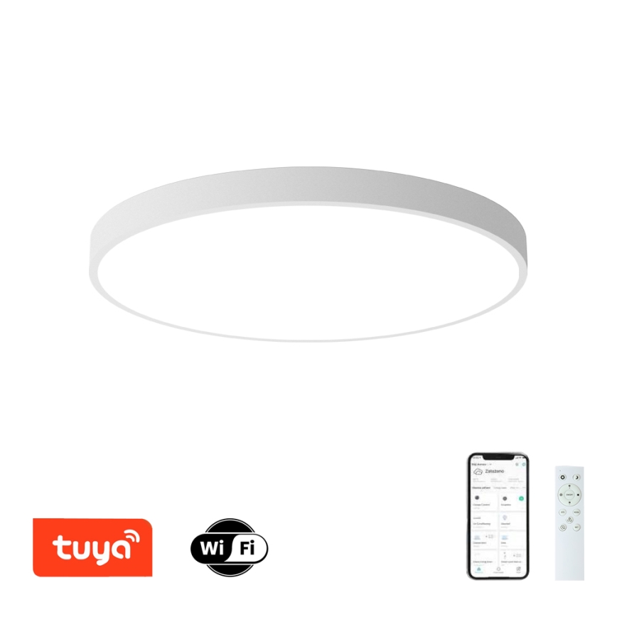 Brilagi - LED Dæmpbart Loftlampe POOL SMART LED/128W/230V 3000-6000K Ø 100 cm Wi-Fi Tuya Hvid + fjernbetjening