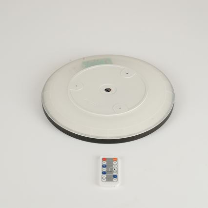 Brilagi - LED dæmpbart lysarmatur med bevægelses- og skumringssensor ULTRA SLIM LED/18W/230V Ø 30 cm + fjernbetjening
