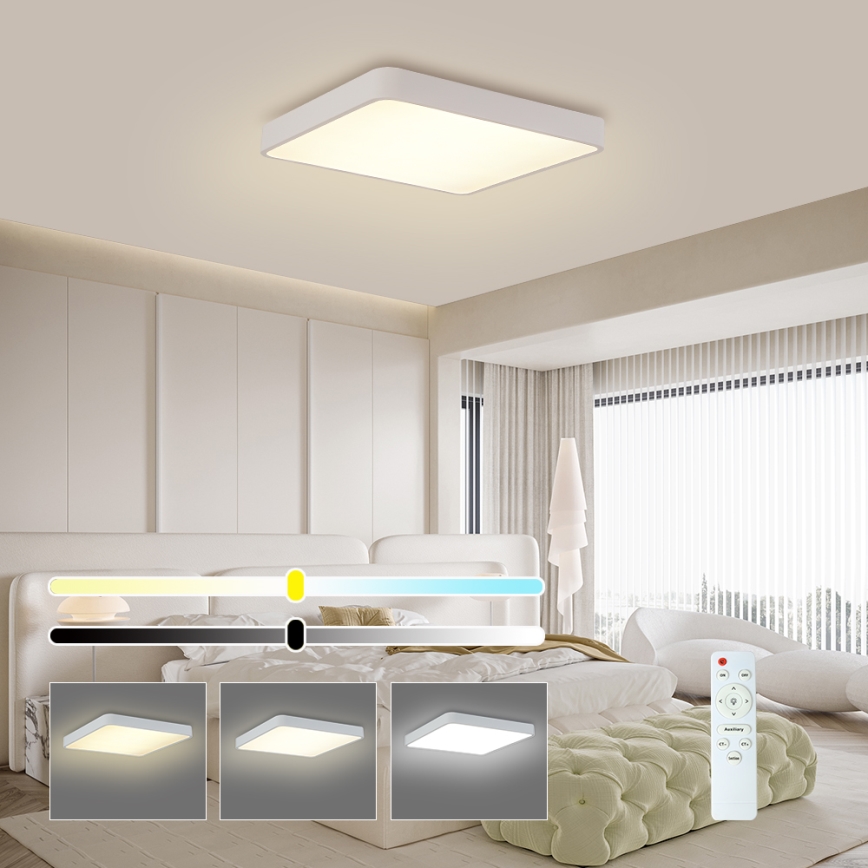 Brilagi - LED Dæmpbar loftlampe POOL LED/36W/230V 3000-6000K 40x40 cm hvid + fjernbetjening