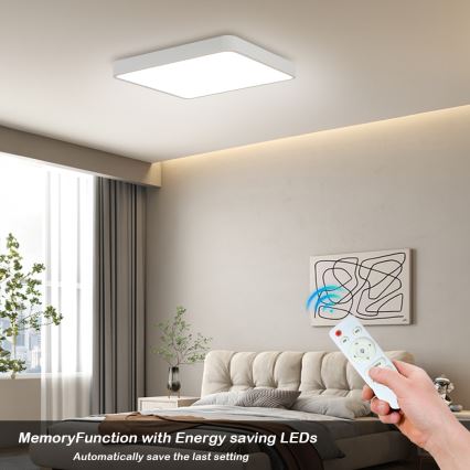 Brilagi - LED Dæmpbar loftlampe POOL LED/36W/230V 3000-6000K 40x40 cm hvid + fjernbetjening