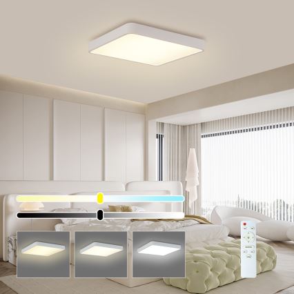 Brilagi - LED Dæmpbar loftlampe POOL SQUARE LED/36W/230V 3000-6000K 40x40 cm hvid + fjernbetjening