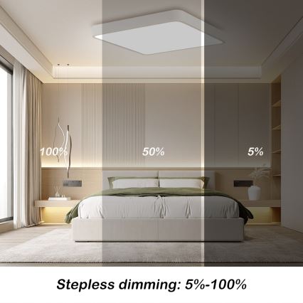 Brilagi - LED Dæmpbar loftlampe POOL SQUARE LED/36W/230V 3000-6000K 40x40 cm hvid + fjernbetjening