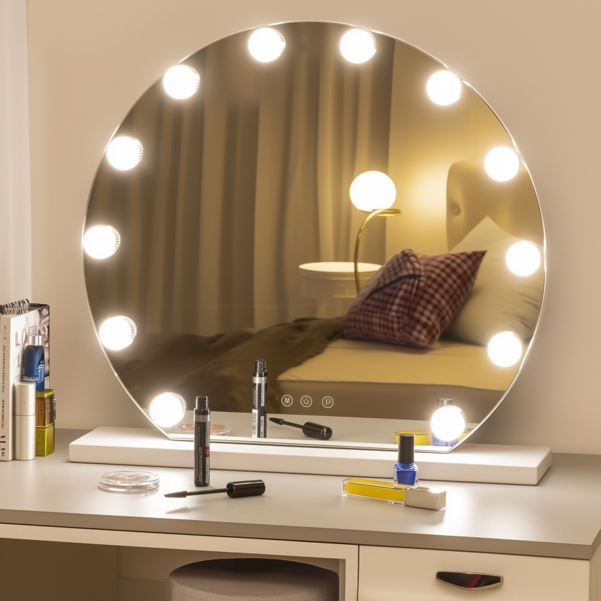 Brilagi - LED Dæmpbart make-up spejl HOLLYWOOD LED/12W/230V 3000/4000/6500K