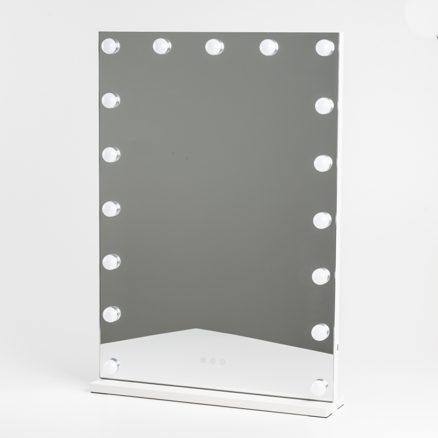 BRILAGI - LED Dæmpbart makeupspejl HOLLYWOOD LED/15W/230V CCT + 2x USB 55x77 cm hvid