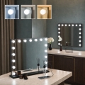 BRILAGI - LED dæmpbart make-up-spejl HOLLYWOOD LED/15W/230V CCT + 2x USB 60x50 cm sort
