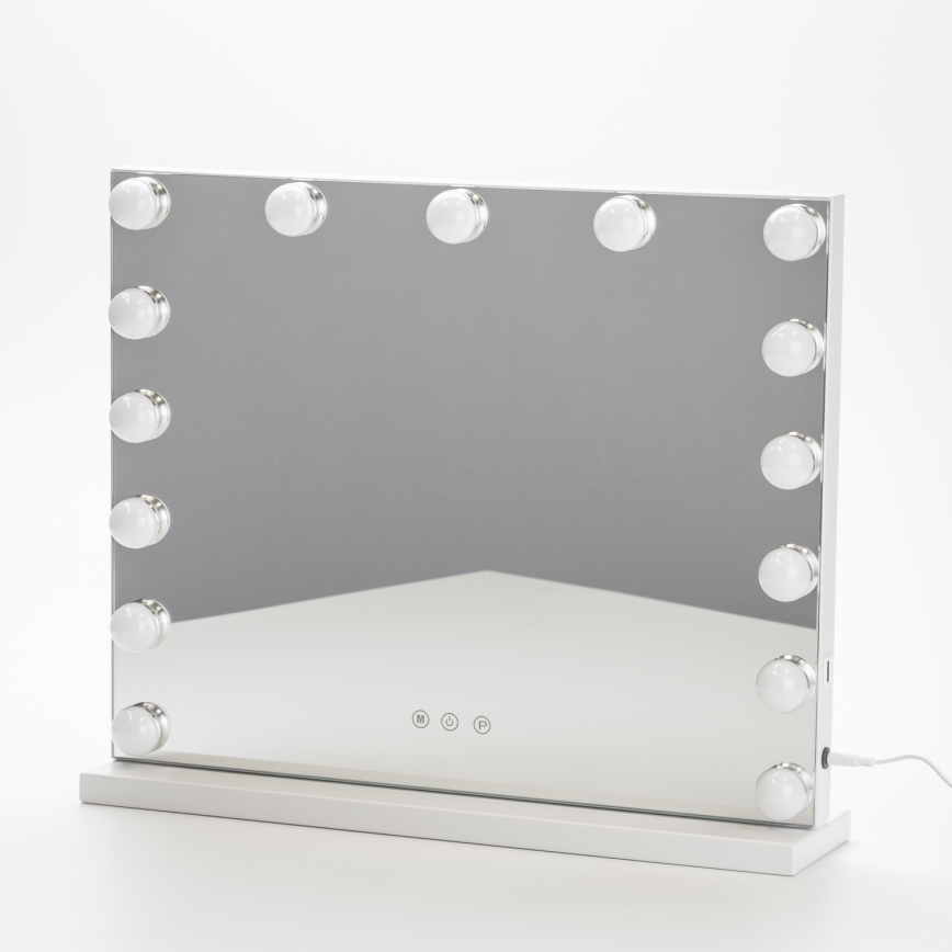BRILAGI - LED Dæmpbart make-up-spejl HOLLYWOOD LED/15W/230V CCT + USB hvid