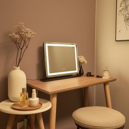 BRILAGI - LED-dæmpbart make-up-spejl CALIFORNIA LED/25W/230V 3000/4000/6500K 55x44 cm sort