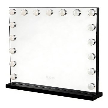Brilagi - LED-dæmpbart makeup-spejl HOLLYWOOD LED/15W/230V 3000/4000/6500K 60x50 cm sort