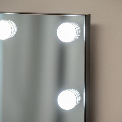BRILAGI - LED dæmpbart make-up-spejl HOLLYWOOD LED/15W/230V CCT + 2x USB 60x50 cm sort