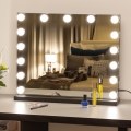 BRILAGI - LED Dæmpbart makeup-spejl HOLLYWOOD LED/15W/230V CCT + USB sort
