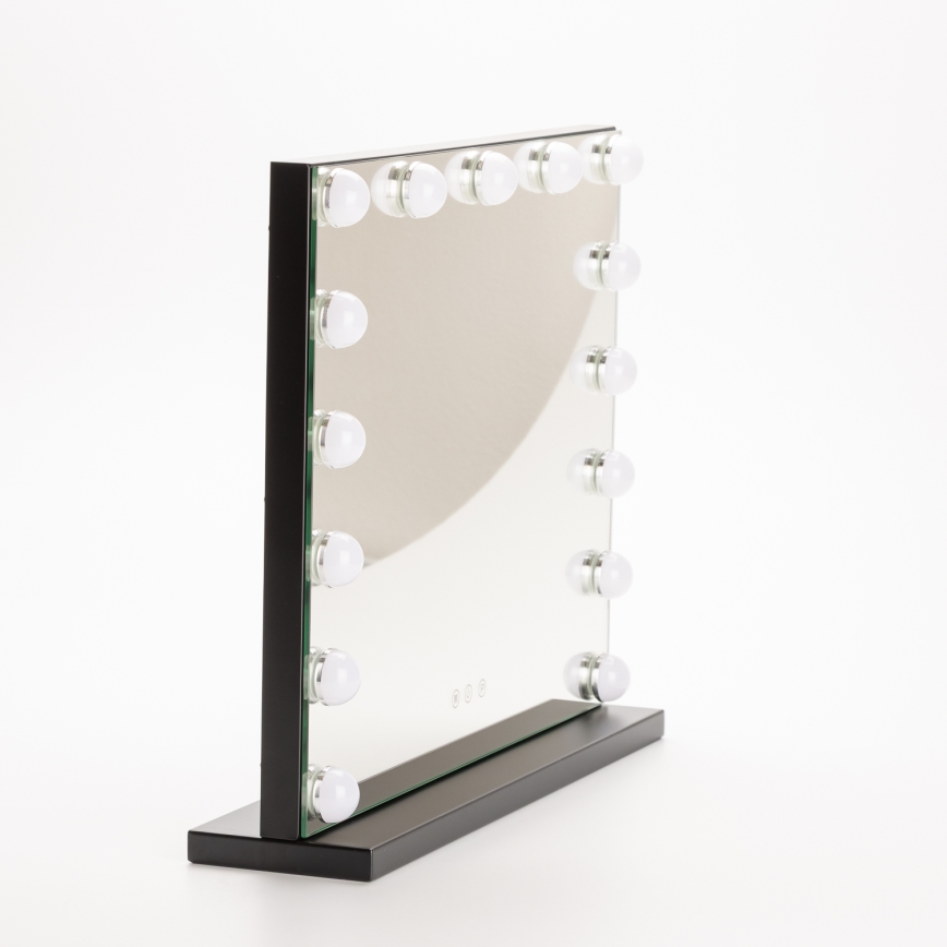BRILAGI - LED Dæmpbart makeup-spejl HOLLYWOOD LED/15W/230V CCT + USB sort