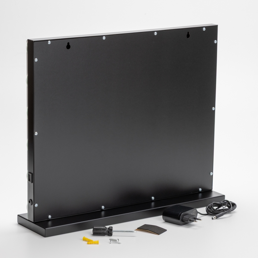 BRILAGI - LED Dæmpbart makeup-spejl HOLLYWOOD LED/15W/230V CCT + USB sort