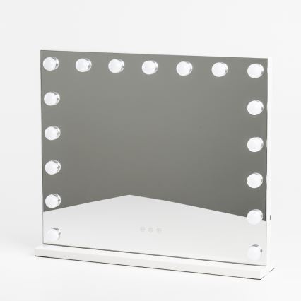 BRILAGI - Dæmpbart LED-makeup-spejl HOLLYWOOD LED/15W/230V CCT + 2x USB 60x50 cm hvid