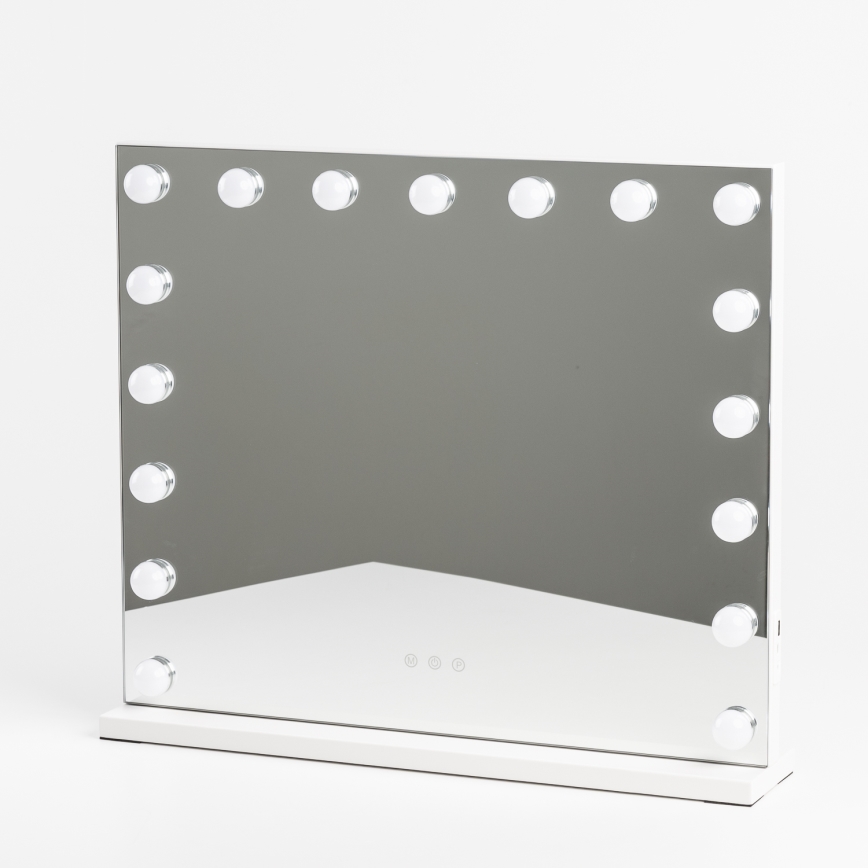 BRILAGI - Dæmpbart LED-makeup-spejl HOLLYWOOD LED/15W/230V CCT + 2x USB 60x50 cm hvid