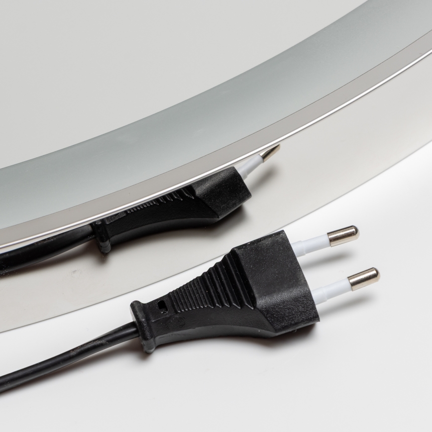 Brilagi - LED-dæmpbart opvarmet badeværelsesspejl med baggrundsbelysning ALU PRO LED/18W/230V Ø 60 cm 3000/4000/6500K IP44 blank krom CRI 90