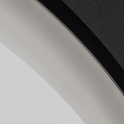 Brilagi - LED dæmpbart opvarmet badeværelsesspejl med indbygget belysning ALU PRO LED/18W/230V Ø 60 cm 3000/4000/6500K IP44 sort CRI 90