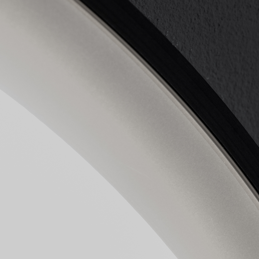 Brilagi - LED dæmpbart opvarmet badeværelsesspejl med indbygget belysning ALU PRO LED/18W/230V Ø 60 cm 3000/4000/6500K IP44 sort CRI 90