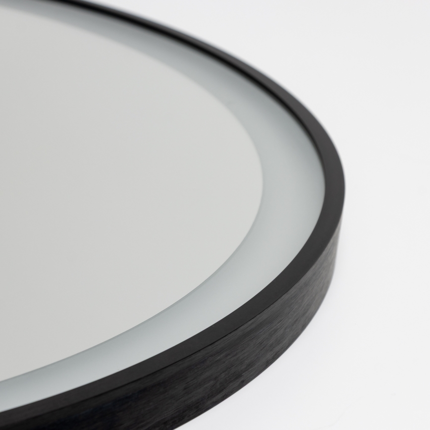 Brilagi - LED dæmpbart opvarmet badeværelsesspejl med indbygget belysning ALU PRO LED/18W/230V Ø 60 cm 3000/4000/6500K IP44 sort CRI 90