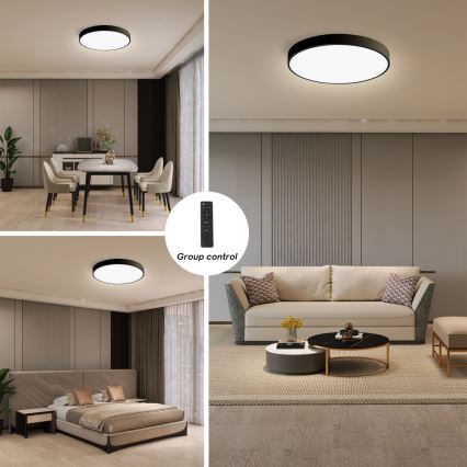 Brilagi - LED Dæmpbar loftlampe POOL SMART LED/48W/230V 40 cm 3000-6000K Wi-Fi Tuya + fjernbetjening sort