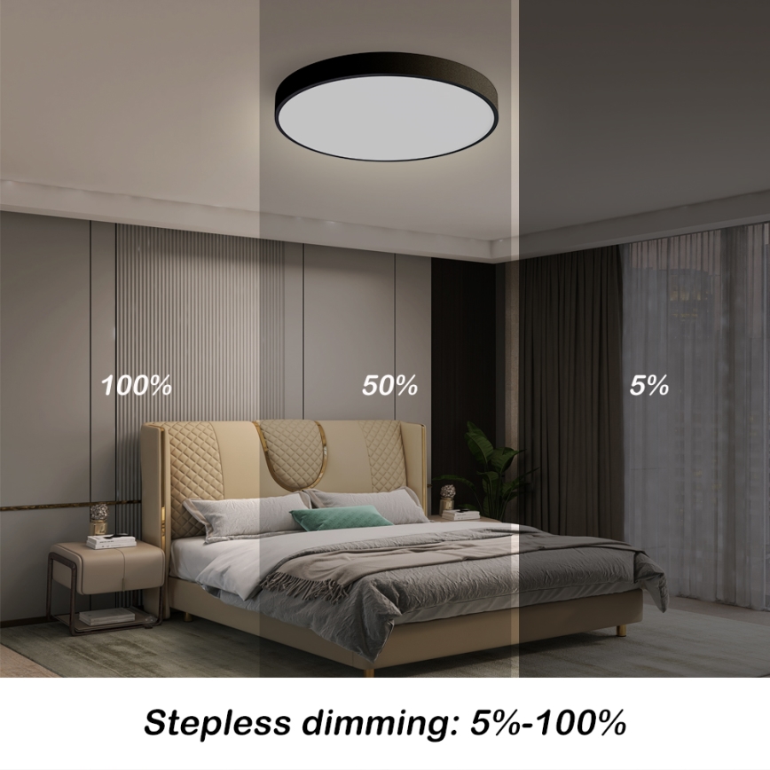 Brilagi - LED Dæmpbar loftlampe POOL SMART LED/48W/230V 40 cm 3000-6000K Wi-Fi Tuya + fjernbetjening sort